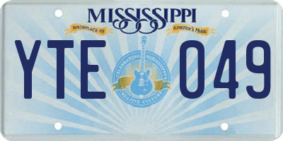 MS license plate YTE049