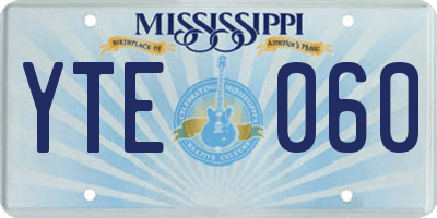 MS license plate YTE060