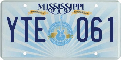 MS license plate YTE061