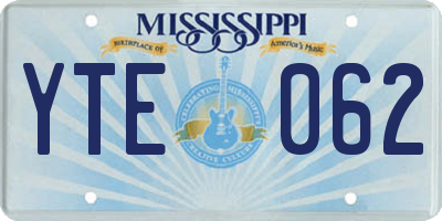 MS license plate YTE062