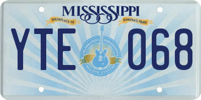 MS license plate YTE068
