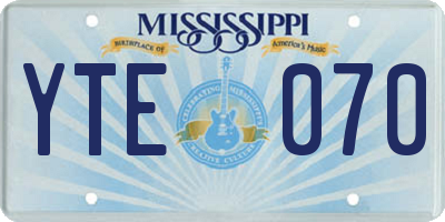 MS license plate YTE070