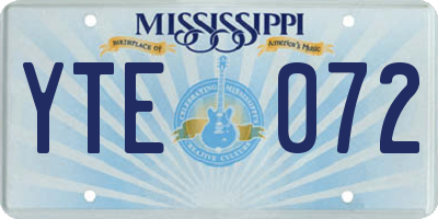 MS license plate YTE072