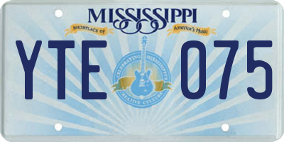 MS license plate YTE075