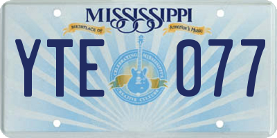 MS license plate YTE077