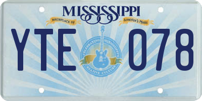 MS license plate YTE078