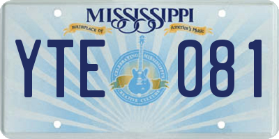MS license plate YTE081