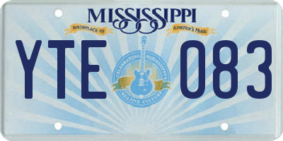 MS license plate YTE083