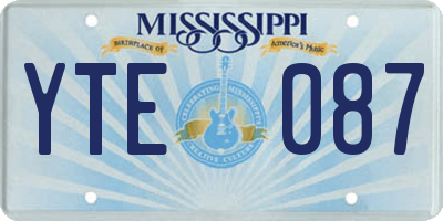 MS license plate YTE087