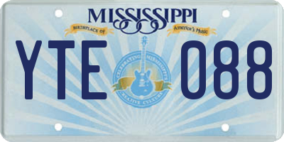 MS license plate YTE088