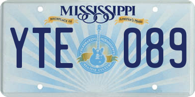 MS license plate YTE089