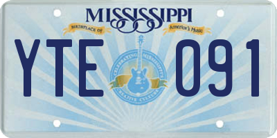 MS license plate YTE091