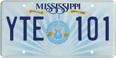 MS license plate YTE101