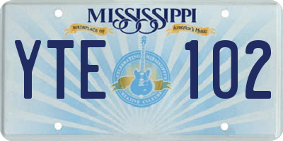 MS license plate YTE102