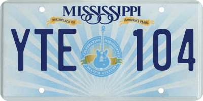 MS license plate YTE104