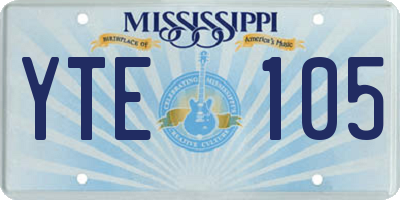 MS license plate YTE105