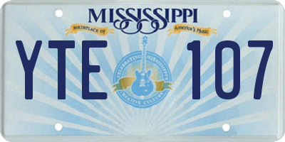 MS license plate YTE107