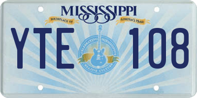 MS license plate YTE108
