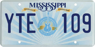 MS license plate YTE109