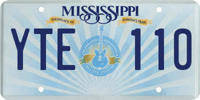 MS license plate YTE110