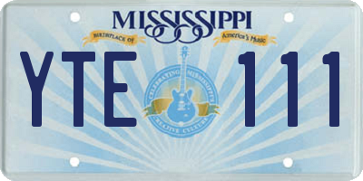 MS license plate YTE111