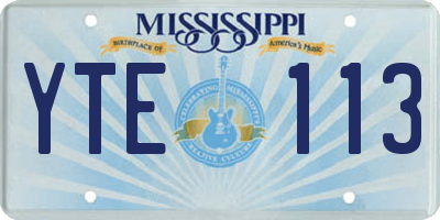 MS license plate YTE113