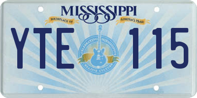 MS license plate YTE115