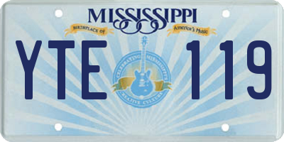 MS license plate YTE119