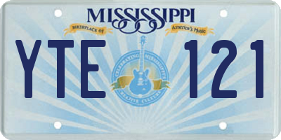 MS license plate YTE121