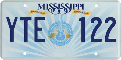 MS license plate YTE122
