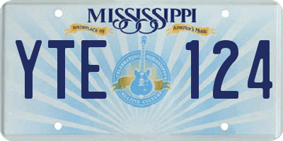 MS license plate YTE124