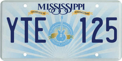 MS license plate YTE125