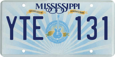 MS license plate YTE131