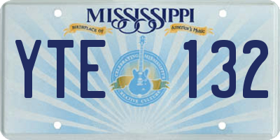 MS license plate YTE132