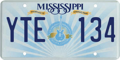 MS license plate YTE134