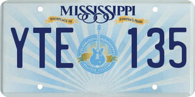 MS license plate YTE135