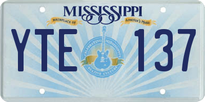 MS license plate YTE137