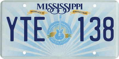 MS license plate YTE138
