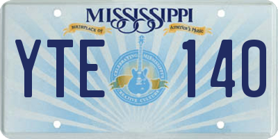 MS license plate YTE140