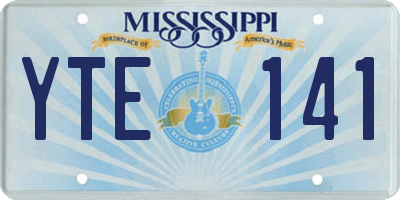 MS license plate YTE141