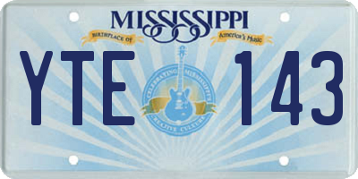 MS license plate YTE143