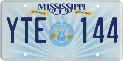 MS license plate YTE144