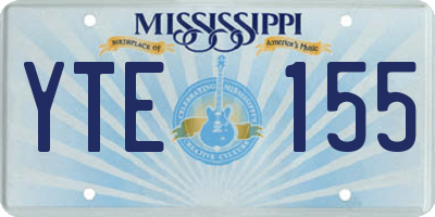 MS license plate YTE155