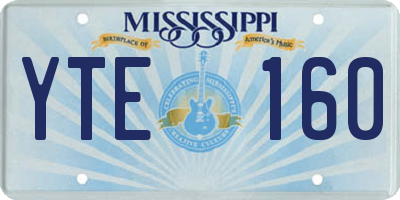MS license plate YTE160