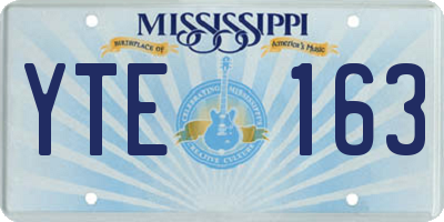 MS license plate YTE163
