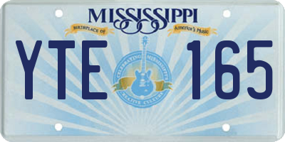 MS license plate YTE165