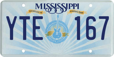 MS license plate YTE167
