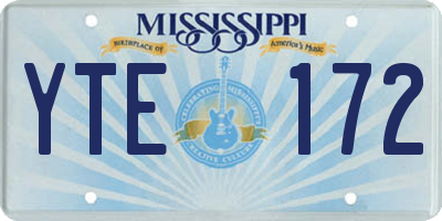 MS license plate YTE172