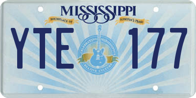 MS license plate YTE177