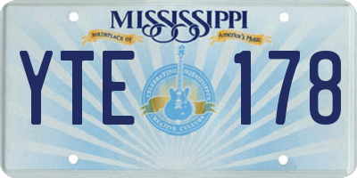 MS license plate YTE178
